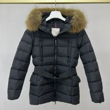kış kadın kürk yaka kapşonlu Aşağı ceket Y2K Rahat ceket kemer kişinin ahlaki bütünlük parka sıcak moda ceket