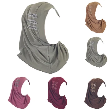 Tek Parça Amira Başörtüsü Müslüman Kadın Elmas başörtüsü Wrap Şal Çekin Hazır Giyim Hicap İslam Niab Anında Başörtüsü