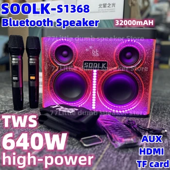 TWS serisi 640W yüksek güç paneli davul hoparlör RGB kablosuz taşınabilir Soundbox parti karaoke bas hoparlör caixa de som Bluetooth