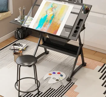 Cam çizim masası kaldırabilir kaligrafi ve boyama sanat öğrencileri çizim tasarımcı masası tezgah masası ayaklı masa