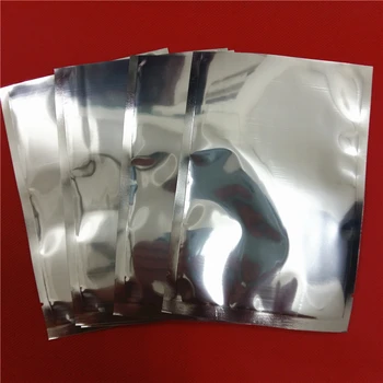 16 * 24 cm gümüş ısı yapışmalı kaplama alüminyum folyo açık üst vakum plastik paketi çantası çay tozu depolama ambalaj kılıfı 50 adet / grup