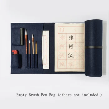Çok fonksiyonlu Taşınabilir Yumuşak Fırça Kalem Kalem Kutusu Çin Kaligrafi Fırçası Haddeleme Suluboya kalemlik saklama çantası