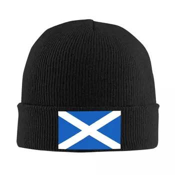 İskoçya bayrağı örgü Şapka Bere Sonbahar Kış Şapka Sıcak Unisex Sokak Kap Erkekler Kadınlar için