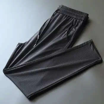 Ince Erkek Pantolon Tüm uyumlu Düz Renk Düz Orta Rise Uzun Pantolon Gevşek Pantolon Gevşek