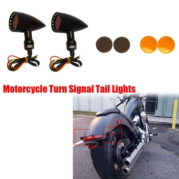 2 Adet Motosiklet Arka Dönüş Sinyalleri İşık LED Flaşör Gösterge Işıkları Sportster Bobber Chopper İçin Siyah Konut