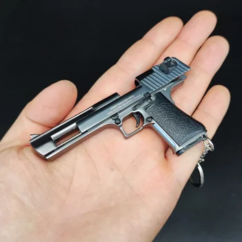 Sökmeye 1: 3 Silah-Siyah Vücut Çöl Kartal Çinko Alaşım Minyatür Oyuncak Anahtarlık Kolye Olamaz Çekim Çocuk Doğum Günü Hediyeleri