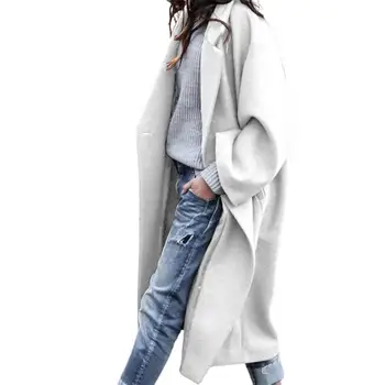 Büyük boy Ceket Yatak Açma Yaka Streetwear Çift taraflı Düz Renk Tüm Maç Palto Kadınlar Büyük Boy Ceket Parti için
