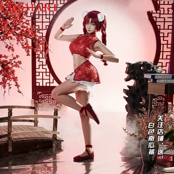Puella Magi Madoka Magica Sakura Kyoko Cheongsam Çin Tarzı Cosplay Kostüm Çünkü Oyunu Anime Parti Üniforma Cadılar Bayramı Rol Oynamak
