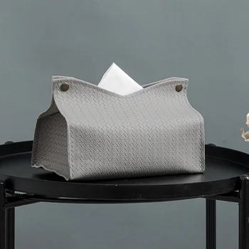 2023 Yeni İskandinav Modern Deri Kağıt Çekmece Kutusu PU Doku Kutusu Ambalaj Oturma Odası çay masası yemek masası Araba mendil çantası