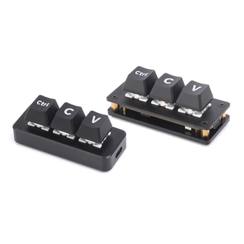 Taşınabilir 3 Anahtar Mini Tuş Takımı Ctrl C V Klavye Kopya Macun Shotcut Programlanabilir Makro Klavye Oyuncular için Ofis Kullanımı