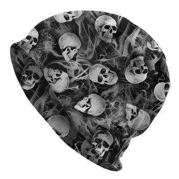 Korku Gotik İskelet Ölüm Kafatası Kaput Şapka Hip Hop Örme Şapka Erkekler Kadınlar İçin Sonbahar Kış Sıcak Skullies Beanies Caps