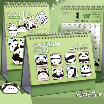 2024 Mini Yaratıcı Panda Masa Takvimi Karikatür Takvim İş Hediye Takvim Haftalık Planlayıcısı Ofis Masaüstü Dekorasyon Süs