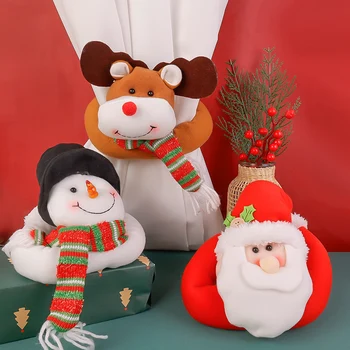 Noel Perde Toka Tiebacks Kendinden yapışkanlı Perde Kelepçesi Noel Karikatür Perde Süsler Yeni Yıl Ev Dekorasyon Malzemeleri