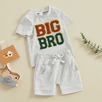 Toddler Bebek Kız Giysileri Büyük Kardeş Küçük Kardeş Eşleştirme Kıyafetler Yaz Bebek T Shirt şort takımı Giysileri