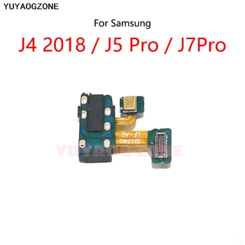 10 ADET Samsung J4 Artı J330 J5 Pro J530 J7 J730 / J4 2018 J400 Kulaklık Ses Jakı Kulaklık Soket Bağlantı Noktası Flex Kablo Mic İle