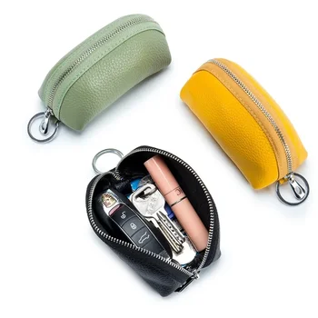 Mini Deri Araba anahtar çantası Büyük Kapasiteli Ev Çok fonksiyonlu Saf Yumuşak Deri kadın bozuk para cüzdanı Küçük anahtar çantası