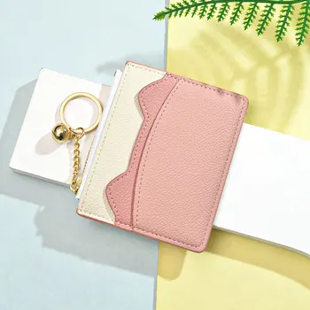Yeni Renk Kontrast Sevimli Yüksek Görünüm Seviyesi Mini kart çantası Kadın Küçük Öğrenci İnce Her Şey Anahtarlık bozuk para cüzdanı