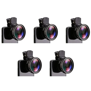 5 Adet Balık Gözü Telefon Lens, 0.45 X Telefon HD Kamera Lens Makro Klip Lens Geniş Açı Lens Lens Cep Telefonu Kamera İçin