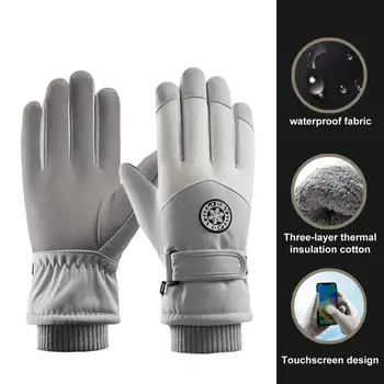 Isı depolama eldiven elastik kalınlaşmış eldiven rüzgar geçirmez kış bisiklet eldiveni dokunmatik ekran ile kaymaz bilek sıcak Unisex için