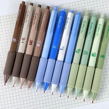 48 adet/grup Yaratıcı Kahve Bulut Basın Jel Kalem Yazma İçin Sevimli 0.5 mm Siyah Mürekkep Kalem Hediye Kırtasiye Ofis Okul Malzemeleri