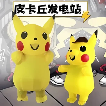 Pokemon Cosplay Giysi Kawaii Anime Pikachu cadılar bayramı bebeği Sahne Kostüm Çocuklar Yetişkin Performans Aksesuarları Elbise