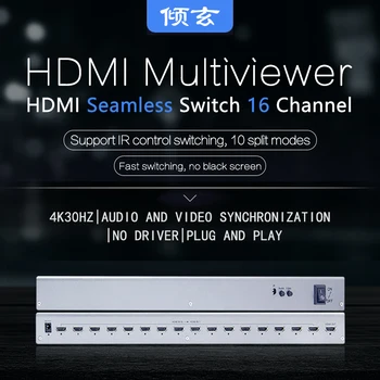 hdmı çoklu görüntüleyici ve switcher 16 kanal 16 in 1 out Quad Çok görüntüleyici Dikişsiz Anahtarı Multiviewer TV Ekran Bölücü Dönüştürücü