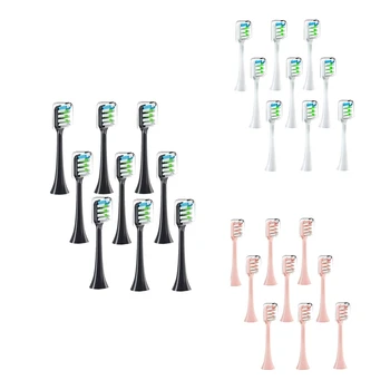 9 ADET Yedek fırça başkanları İçin SOOCAS V1 V2 X3 X3U X5 D2 D3 SOOCARE Sonic Elektrikli diş fırçası başı Yumuşak Kıl