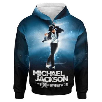 Michael Jackson Breakdance fermuarlı kapüşonlu kıyafet Erkek Giyim 3D Kaya Yendi Baskı Hoodies Kadın Harajuku Moda Billie Jean Kazaklar