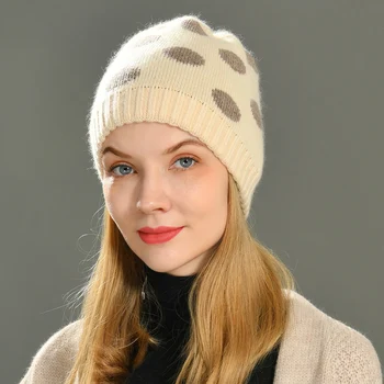 Kadın Kasketleri Tavşan Saç Kış Şapka Kadınlar İçin Rahat Sonbahar Bahar Kaşmir Örme Bere Yeni Moda Yüksek Kaliteli Kaput