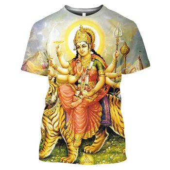 Yaz Yeni Hindu Lord Tanrı Shiva T-Shirt Brahma 3D Baskı Hinduizm Vishnu Erkekler Kısa Kollu İnanan Efsane Cosplay Serin Tees Tops