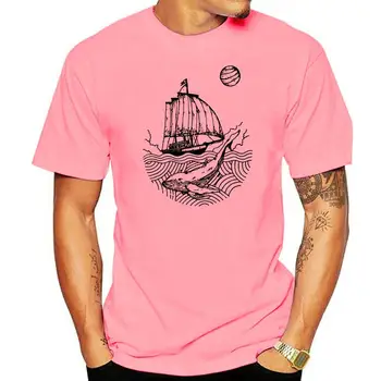 Balina Ve Tekne 2022 Rahat beyaz tişörtler Yetişkin İçin Pamuklu Kumaş erkek Çizgi Çekme T-shirt Anti-boncuklanma Üstleri Toptan