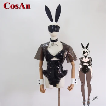 CosAn Oyunu NieR: Otomata 2B Cosplay Kostüm Zarif Tatlı Tavşan Kız Üniforma Kadın Aktivite Parti Rol Oynamak Giyim