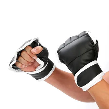 Yarım Parmak boks eldiveni PU Deri Mücadele Kick boks eldiveni Karate Muay Thai Eğitim spor eldiveni Çocuklar Erkekler