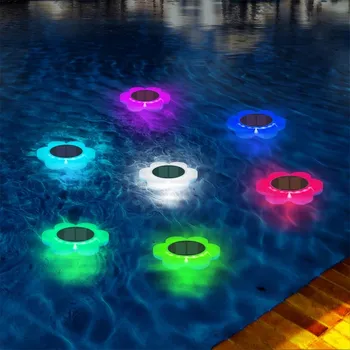 RGB LED güneş yüzen havuz ışıkları Uzaktan Kumanda IP68 su Geçirmez dış mekan güneş enerjili lamba su geçirmez led ışıkları Veranda havuzu Dekor