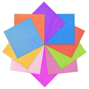 Origami Yanardöner Kağıtları Glitter DIY kraft el işi kağıdı El Sanatları Kağıt Renkli parlak kağıt Malzeme