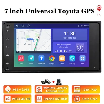 Android10 2Din Evrensel Araba Multimedya Oynatıcı Radyo Stereo Toyota VİOS için TAÇ CAMRY HİACE PREVİA COROLLA RAV4 Ayna Bağlantı BT