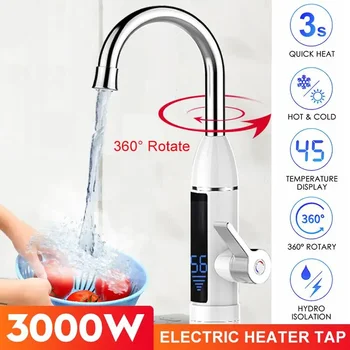 3000W 220V Elektrikli mutfak su ısıtıcı Musluk Anında Sıcak Su Musluk ısıtıcı Soğuk ısıtma musluk Dijital haznesiz su ısıtıcı su ısıtıcı