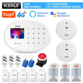 KERUI W204 4G Tuya APP Uzaktan Kumanda Akıllı Alarm sistemi Anti-pet PIR Hareket Sensörü WIFI GSM ev Güvenlik Dokunmatik Panel Hırsız