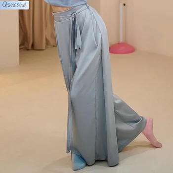 Klasik Dans Şifon Dans Pantolon kadın Vücut Uygulama Pantolon Modern Dans Zarif Geniş Bacak Pantolon