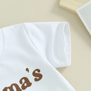 Toddler Bebek Kız Erkek yaz kıyafetleri Kısa Kollu Mektup Baskı T Shirt Şort Setleri 2 Adet Sevimli Bebek Giysileri
