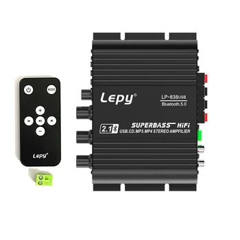 LEPY 838 USB Bluetooth Subwoofer Amplifikatör HİFİ 2.1 12V Araba Ev Amplifikatör U Disk Kayıpsız için Uygun 4-8 Ohm Hoparlörler