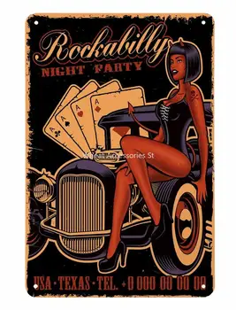 Pin Up Kız Tabela, Poker Gece Parti Kız Sitesi Araba Vintage Metal Tabelalar Kafeler Barlar Barlar Dükkanı Duvar Dekoratif