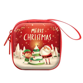 1 Adet Teneke bozuk para cüzdanı Noel Süs Malzemeleri Dekoratif Noel Kolye Küçük Fermuarlı Cüzdan Para Dağıtıcı