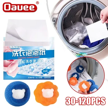 30-120 ADET Çamaşır Tabletleri Konsantre Çamaşır Tozu İç Çamaşırı Deterjan Levha Çamaşır Kabarcık Kağıt Giyim Temizlik Ürünü
