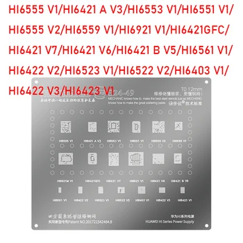 Mekanık S24-49 BGA Reballing Stencil İçin HI6555/HI6421/HI6553/HI6551/HI6559/HI6921/HI6422/HI6561/HI6403/HI6522 V1 Güç IC Çip
