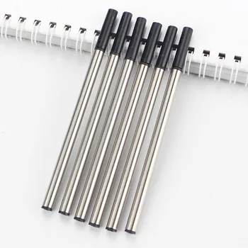 10 Adet / grup Yüksek Kalite Marka Makaralı Tükenmez Kalem Yedekler Metal Siyah Mavi Renk 0.5 mm Jel Mürekkep Kalemler Dolum Kırtasiye Malzemeleri