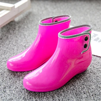 Moda yağmur ayakkabıları Bahçe kadın Kısa Tüp Overcover Su Kauçuk Güneş ve Yağmur Çift Kullanımlı su ayakkabısı