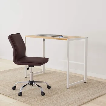 Ofis koltuğu, modern kolsuz ofis koltuğu-yüksekliği ayarlanabilir, 360 derece dönebilen, yastıklı sırtlıklı, kahverengi