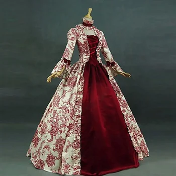 Avrupa Ortaçağ Victoria Kraliçe Prenses Lolita Parti Resmi Elbise Cadılar Bayramı Kadınlar Karnaval Mahkemesi Asil Saray Cosplay Kostüm