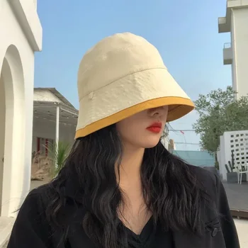 Yaz Moda Çift Taraflı Açık Seyahat UV Koruma Balıkçı Şapka Güneşlik Kova Şapka Aksesuarları Kadın Yaratıcı Hediyeler